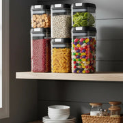 Recipientes Hermeticos Organizadores De Cocina Color Negro Transparente