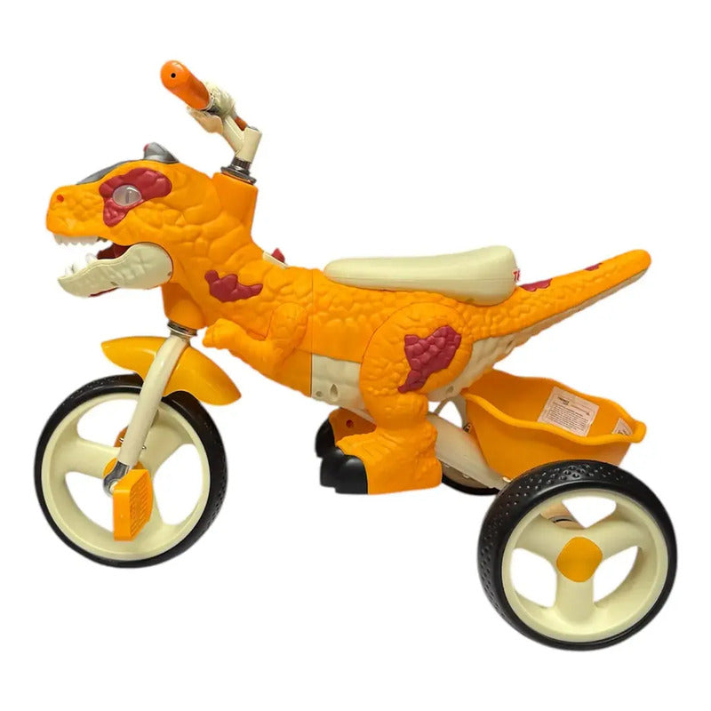 Triciclo Bicicleta Dinosaurio Con Música Y Cesta Tr-064