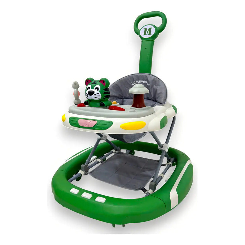 Caminador Mecedora Musical Bebe Tapete Saltarin Tigre 341b Color Verde