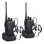 2 Pack Radios Walkie Talkie Bf-888s Recargable,con Manos Libres Color Negro Baofeng Uhf