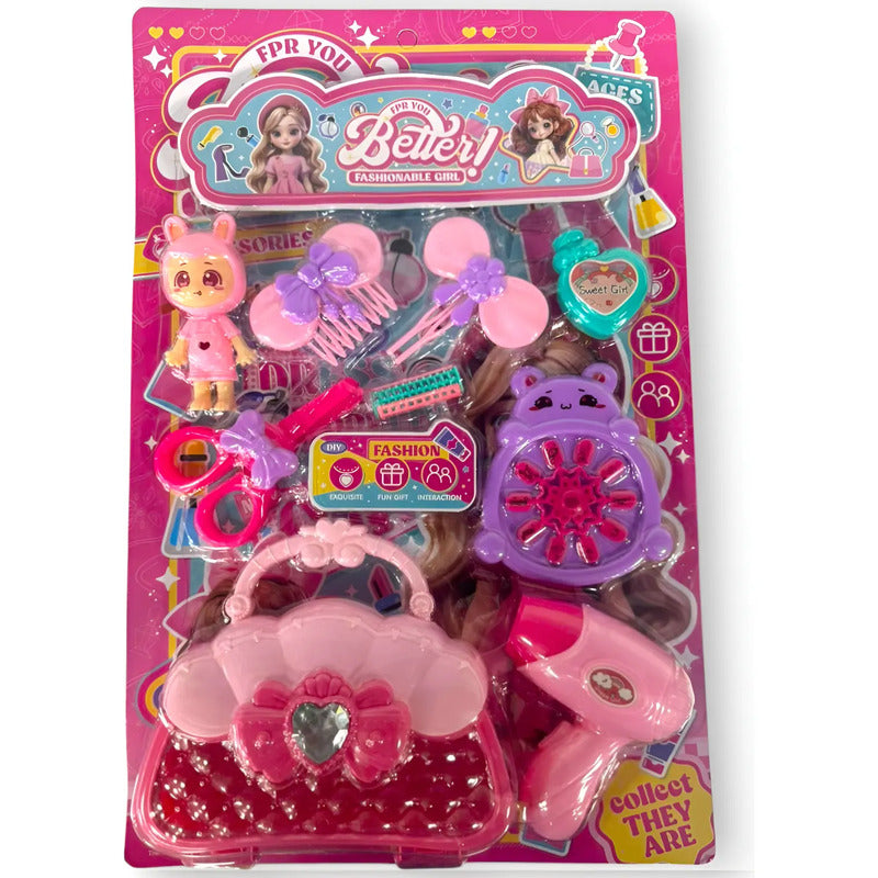 Set De Juguete De Belleza Portátil Con Accesorios Px1595