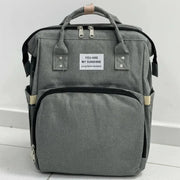 Pañalera Multifuncional Bebe Mochila Con Puerto Usb 10984-1 Gris Claro Liso