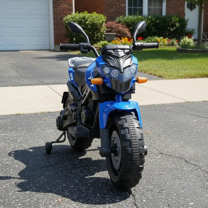Moto Electrica Cross Llantas Auxliares, 2 A 6 Años,sonidos