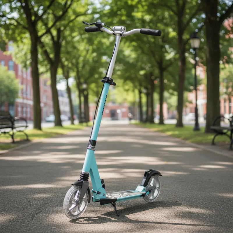 Patineta Scooter Para Adultos Y Niños Hasta 80 Kilos P742 Color Azul Claro Liso