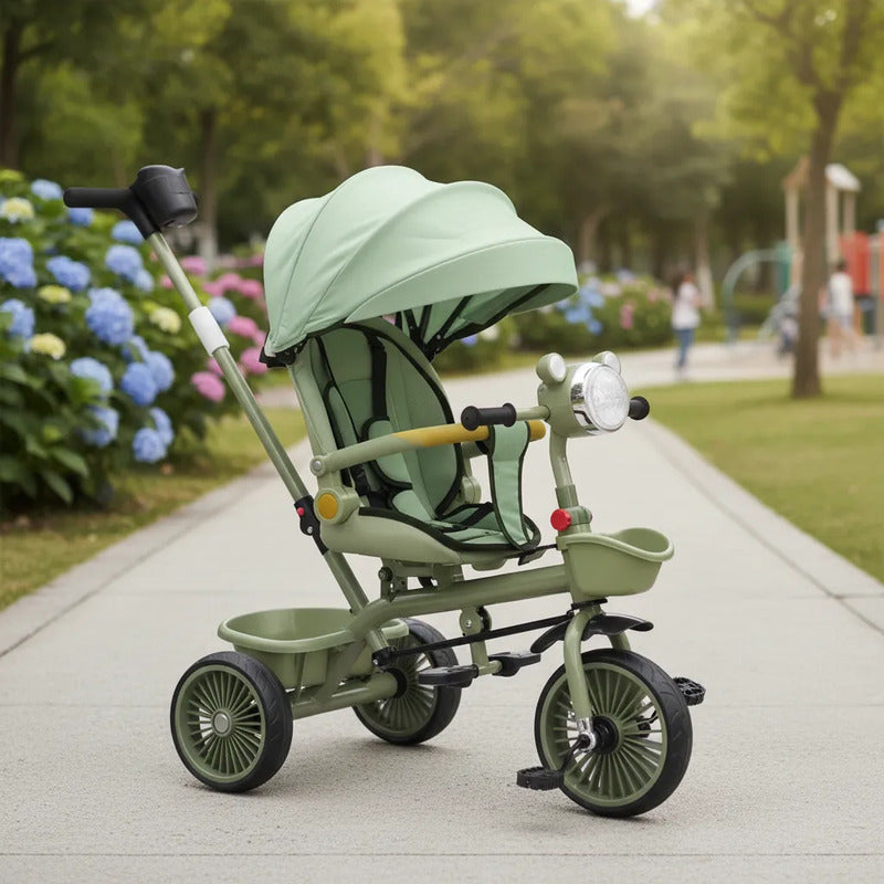 Triciclo De Lugo Bebe Niño Multietapa Kidshop 6068 Verde Claro
