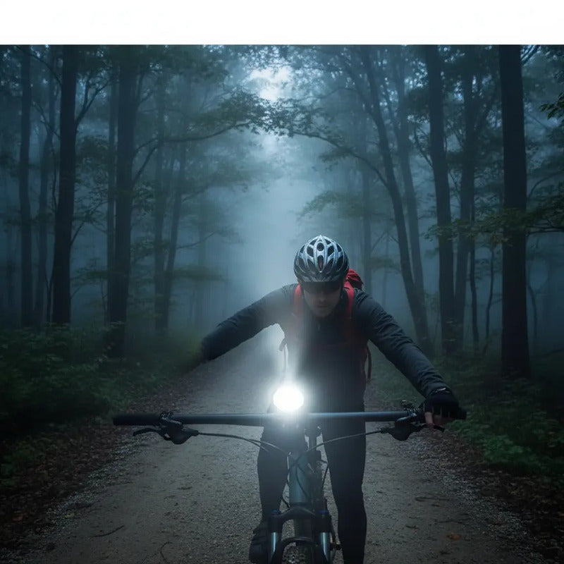 Luz Linterna Blanca Con Pito Bicicleta Recargable 250 Lumens