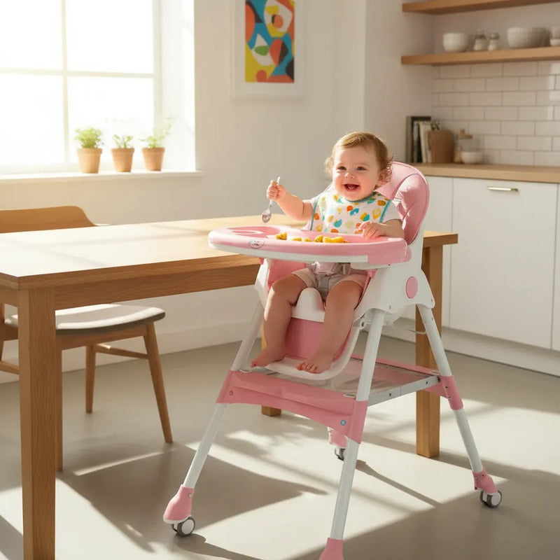 Silla Comedor Para Bebe Plegable Con Ruedas 555-13a