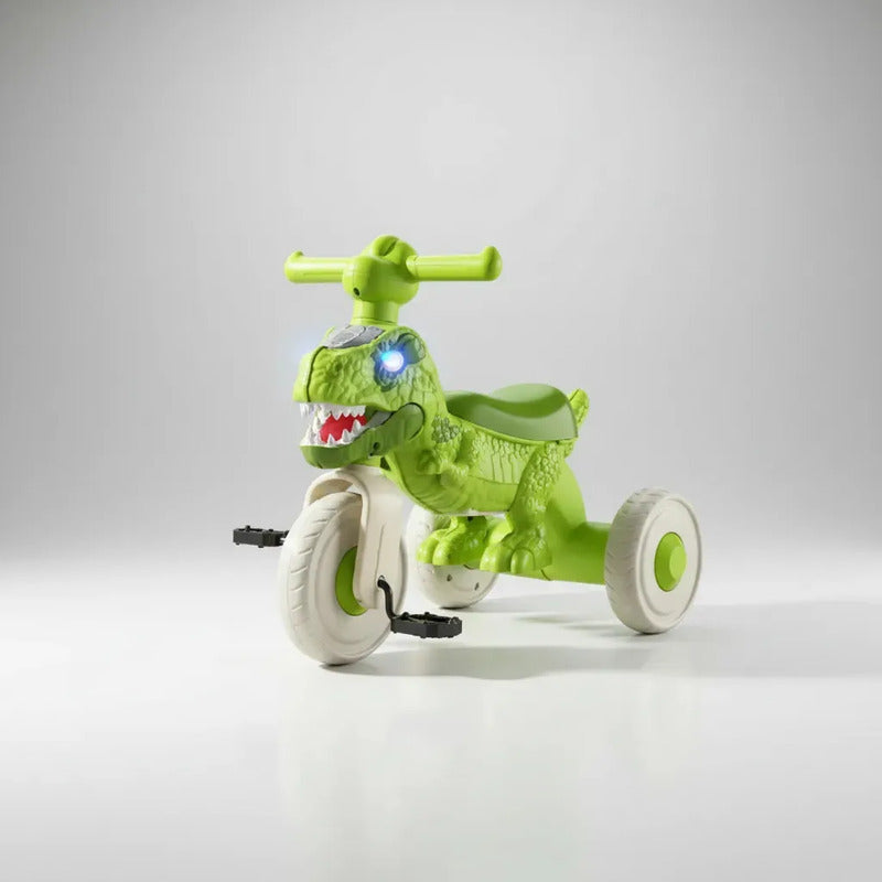 Triciclo Andador Infantil Dinosaurio Con Luces Y Música 6066 Verde