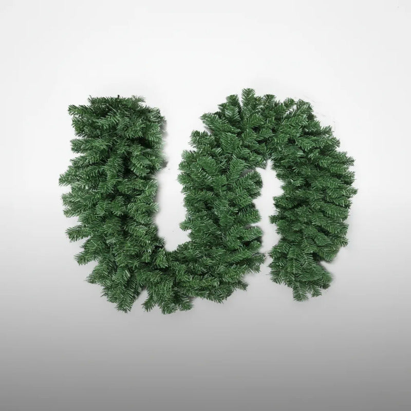 Guirnalda Navideña Verde 270cm Con 220 Ramas Verde Liso