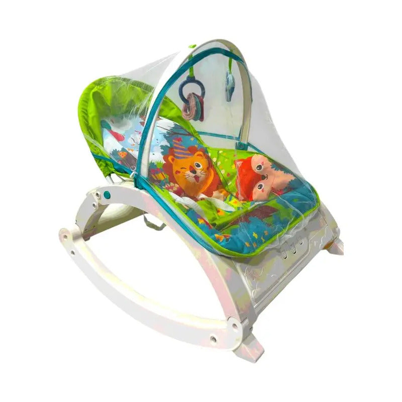 Silla Mecedora Vibradora Crece Conmigo + Toldillo Selva