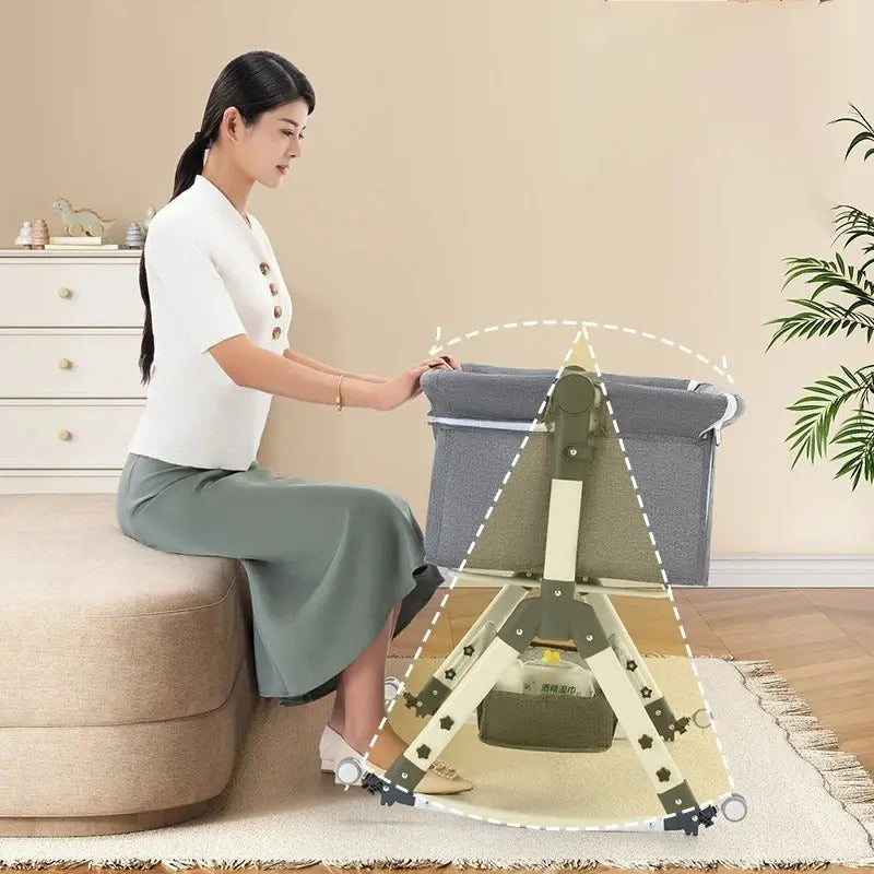 Cuna Colecho Para Bebe Con Mosquitero Mecedora Y Organizador