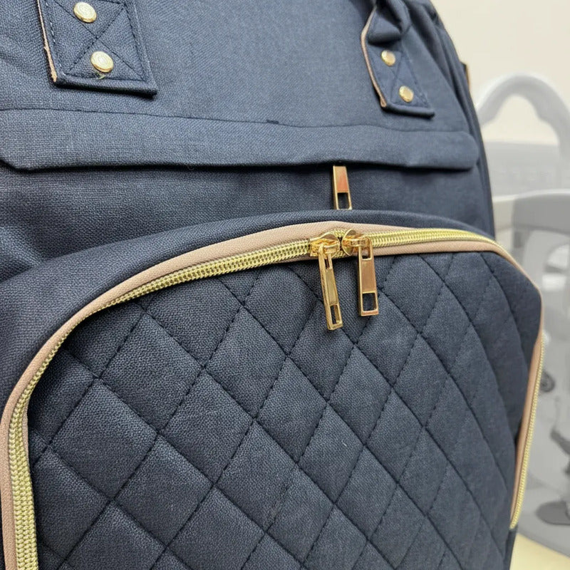 Bolso Pañalera Morral Moderno De Bebe 11519-14 Azul Lisa