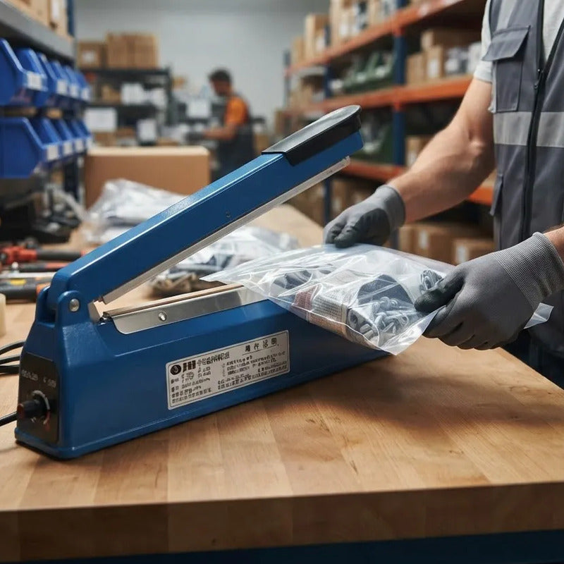 Selladora De Bolsa Genérica Manual Para Bolsas Plásticas 12v Azul
