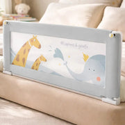 Barandilla Protector De Cama Bebe Infantil Seguridad 2/1.9 Gris Jirafa -elefante