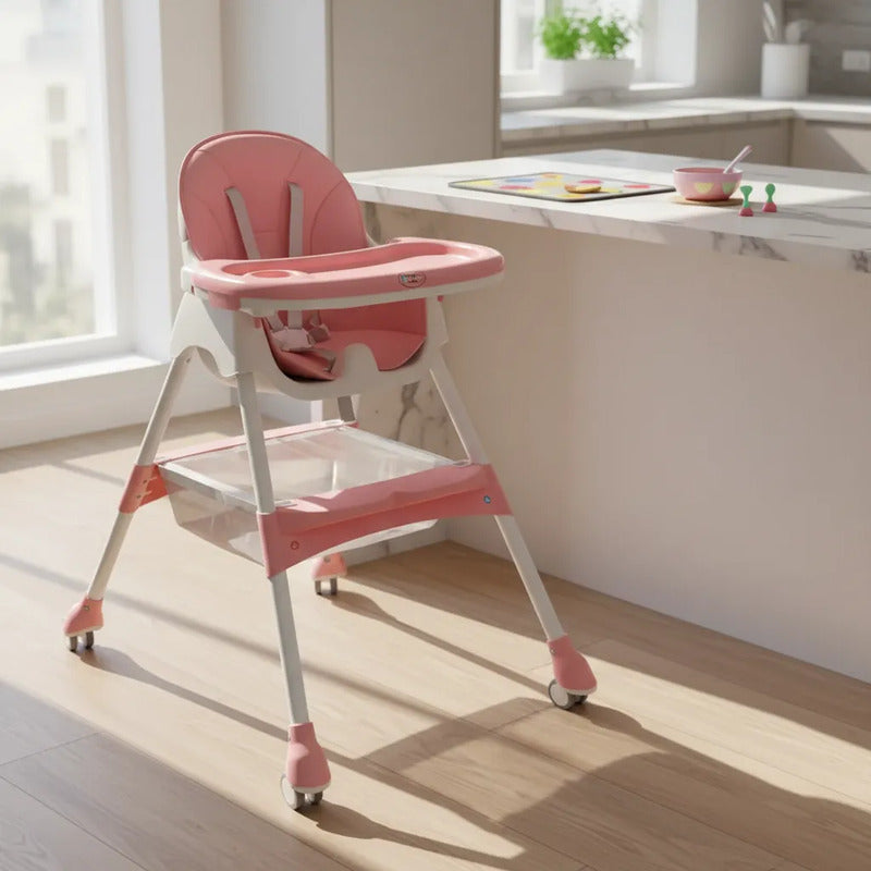 Silla Comedor Para Bebe Plegable Con Ruedas 555-13a