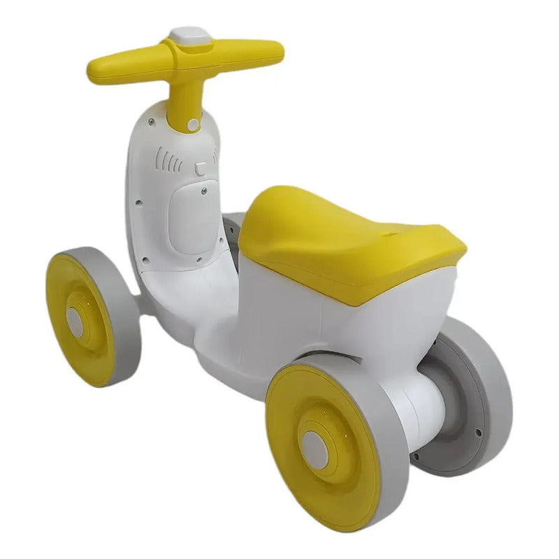 Carrito Montable Impulso De Bebe Luces Y Sonido Color Amarillo-blanco