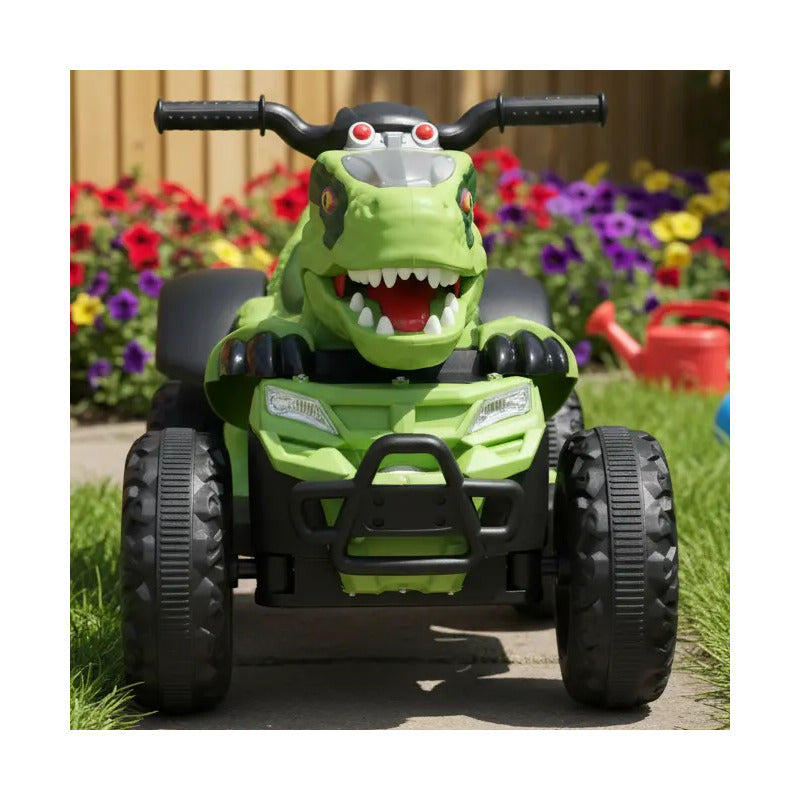 Cuatrimoto Eléctrica Niños Musica Luces Dino Mt003 Color Verde