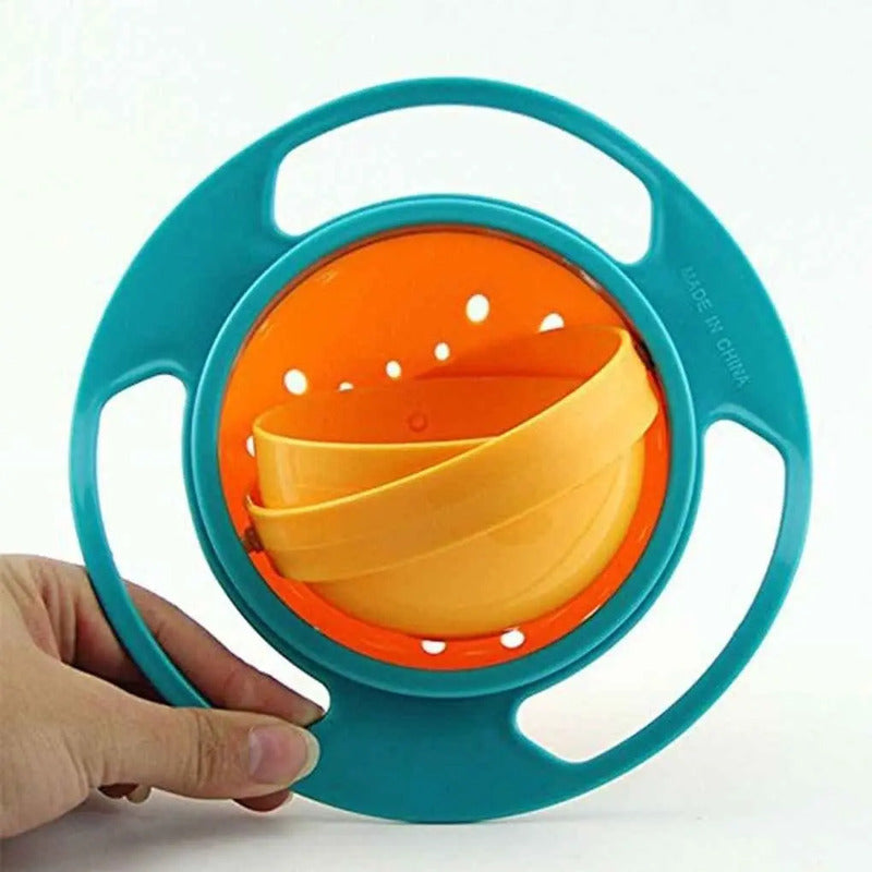 Plato 360 Antiderrame Ovalado Para Bebé Azul/salmón