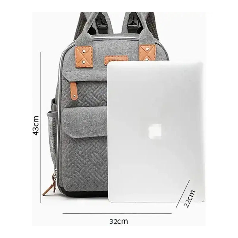Morral Materno Multifuncional Gris Con Cambiador Y Organizador Ld2204 Modelo 2024