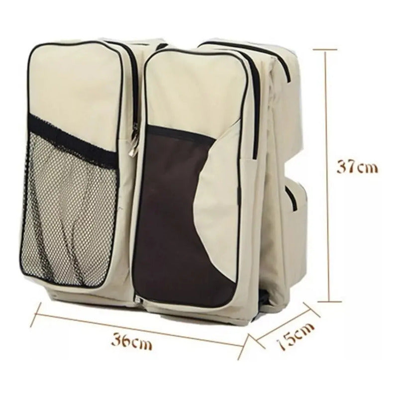 Morral Pañalera Portátil 3 En 1 Asoleador Impermeable Bebé