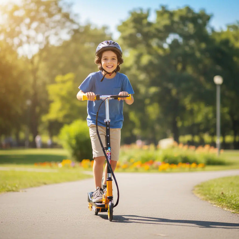 Patineta Scooter Eléctrico Kidshop Pt07 Color Amarillo