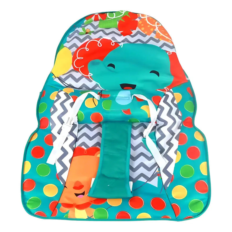 Silla Mecedora Vibradora Con Bandeja + Toldillo Azul Verdoso