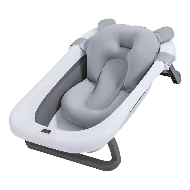 Bañera Plegable Planet Home Bebé 0-6 Meses Con Termómetro Gris Liso