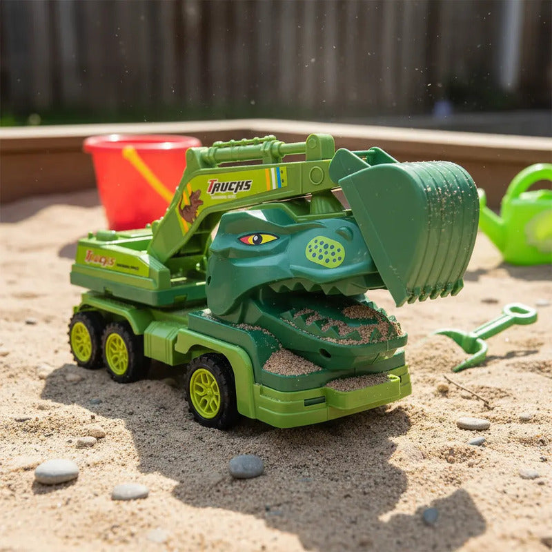 Camión De Juguete Dinosaurio Kidshop Para Niños De 3 A 7 Años, Verde Lima