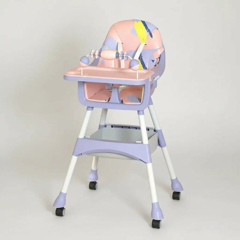 Silla Comedor Para Bebé 2 En 1 Impermeable Freno Juguetes