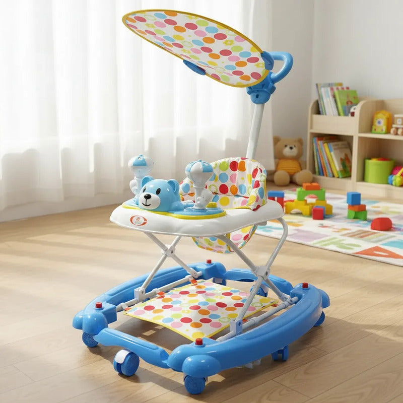 Caminador De Bebe Mecedor 4 En 1 Plegable Oso