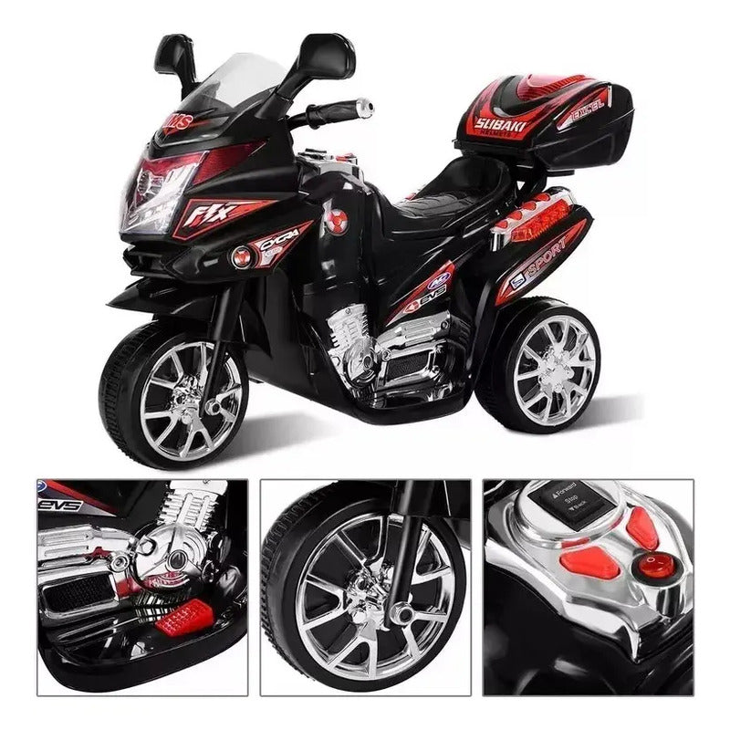 Moto Eléctrica Montable Kidshop 2025 6v 1 Asiento Color Negro 110/220v