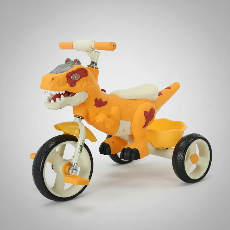 Triciclo Bicicleta Dinosaurio Con Música Y Cesta Tr-064