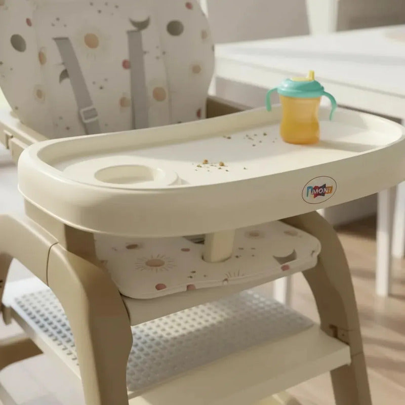 Silla Comedor Escritorio Multifuncional 3 En 1 Bebes O Niños Beige