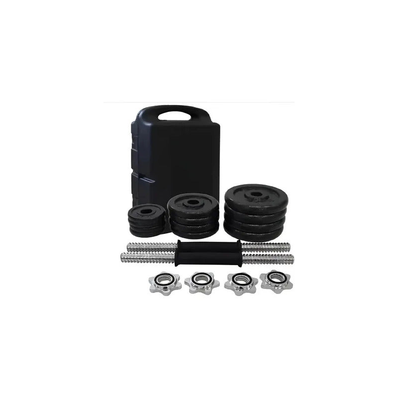 Kit Pesas Mancuernas 20 Kg 40 Lb Gimnasio Portatil + Estuche Negro