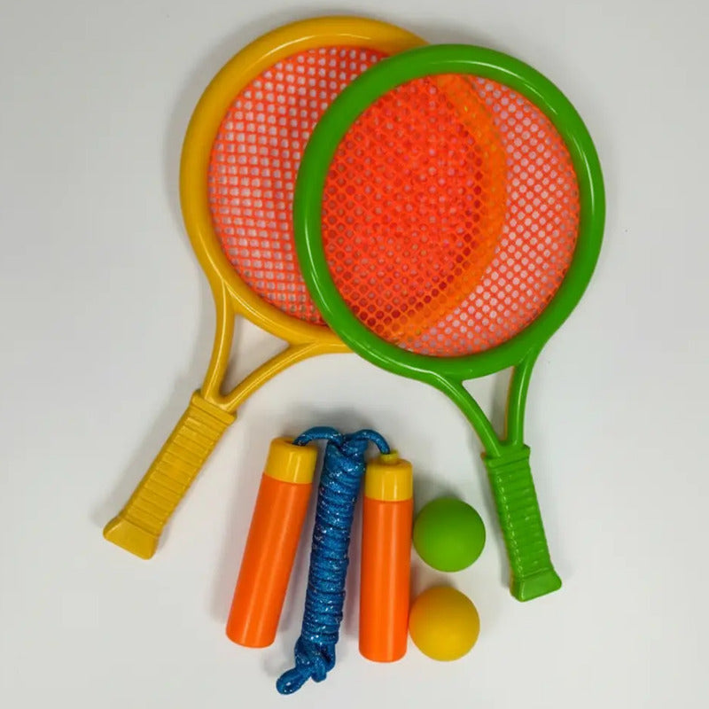 Juego De Raqueta,pelota Y Cuerda Para Saltar  X-5237