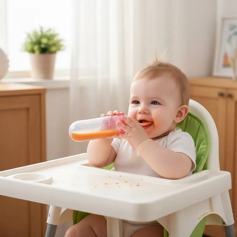Tetero Cuchara De Alimentos Para Bebés - Fácil Uso Y Seguro Rosa
