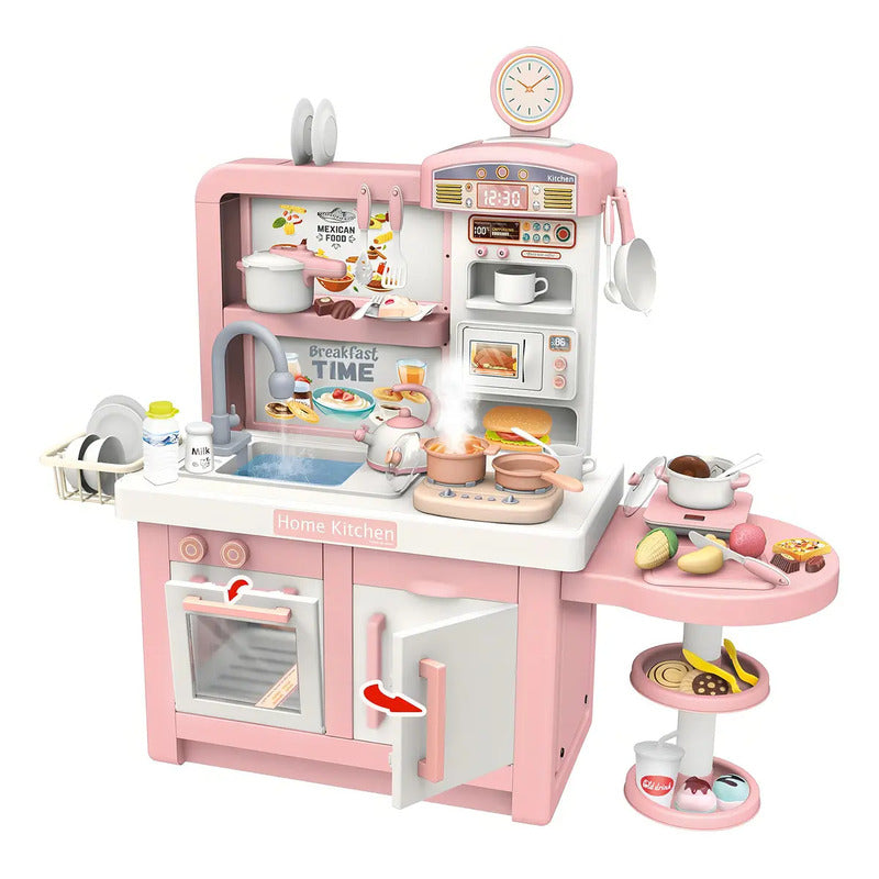 Cocina Infantil Grande Chef 97cm Agua Vapor Sonidos Color Rosa