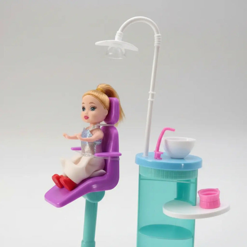 Muñeca Odontóloga Con Accesorios Y Bebe Paciente K153-1