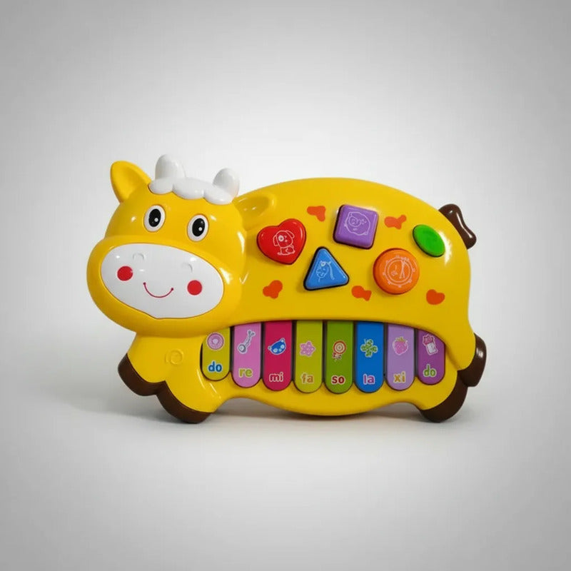 Piano Teclado Musical Derocha Juguete Vaquita Niño Bebé Amar