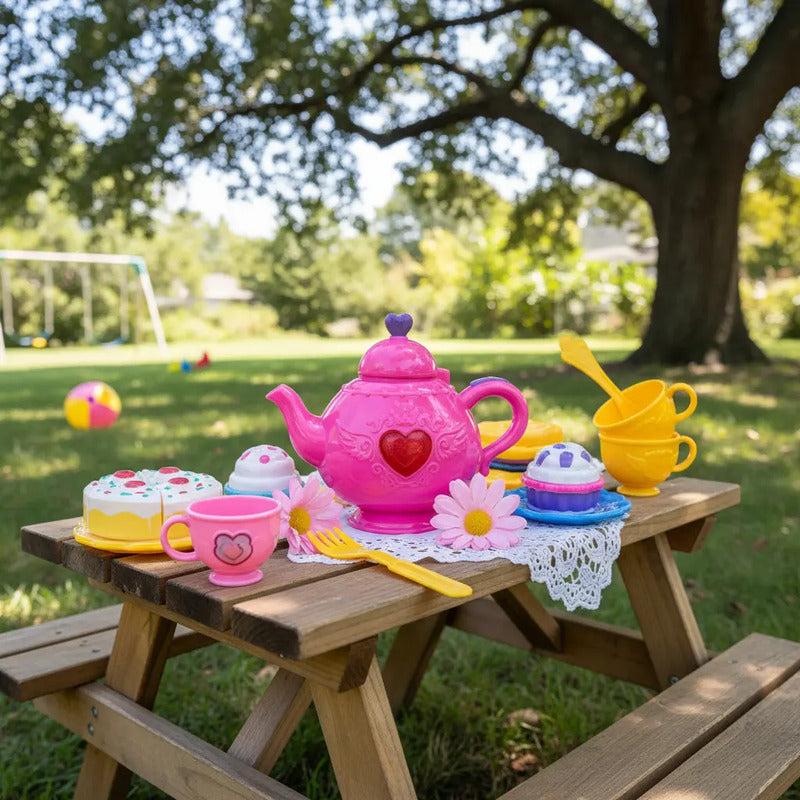 Set De Té Kidshop De Juguete Para Niños, Color Rosado, Con 16 Piezas