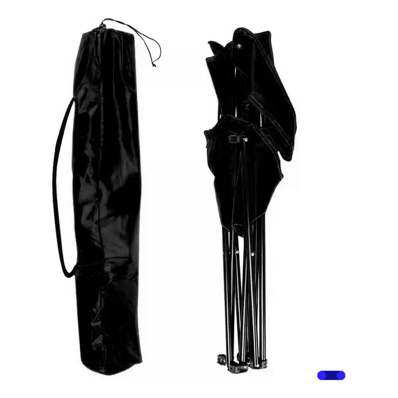Silla Plegable Y Portátil Para Campamento, Playa Color Negro
