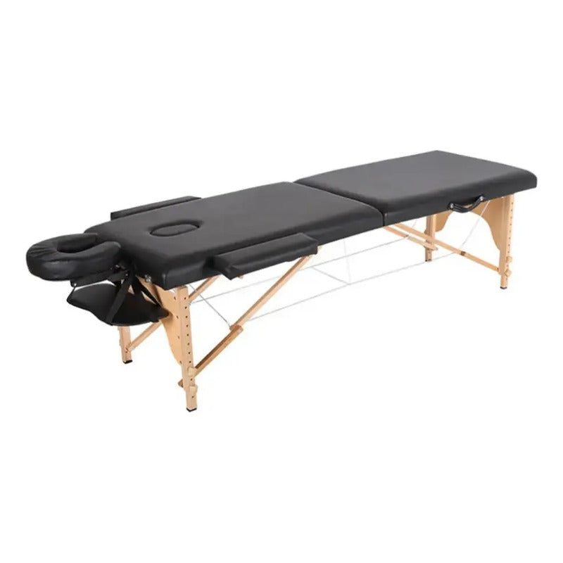 Cama Masaje Spa Portatil Reclinable Estuche Profesional Negro