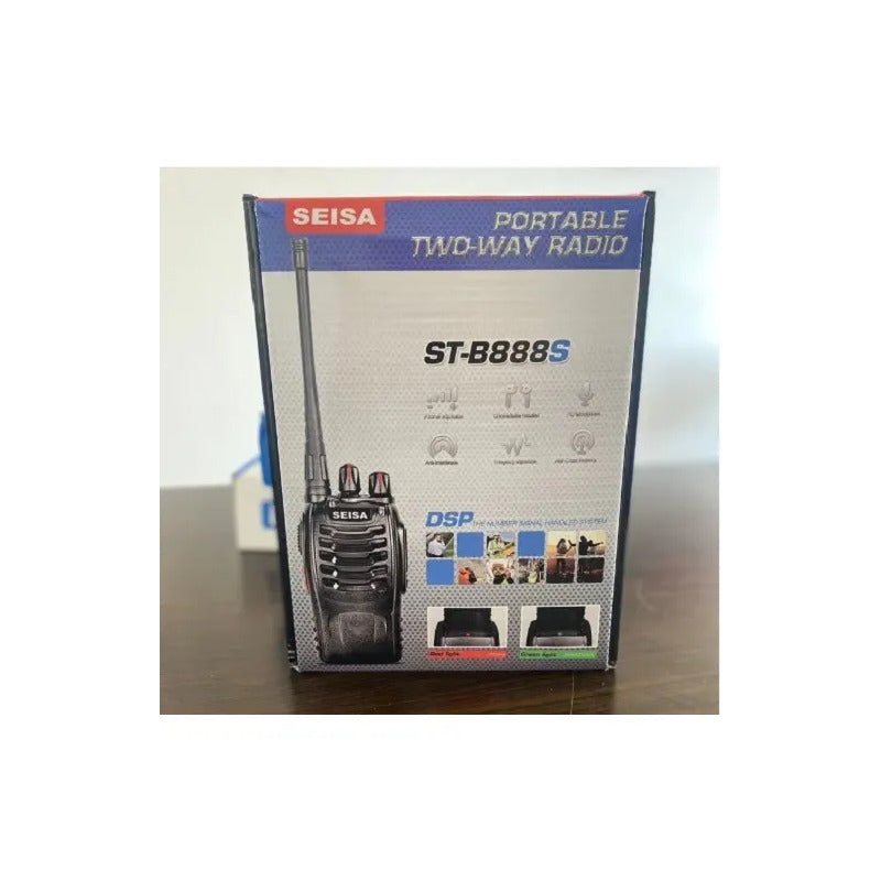 2 Pack Radios Walkie Talkie Bf-888s Recargable,con Manos Libres Color Negro Baofeng Uhf