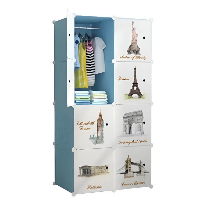 Armario Organizador Ropa Y Juguetes Modulos Closet Portatil Color Azul
