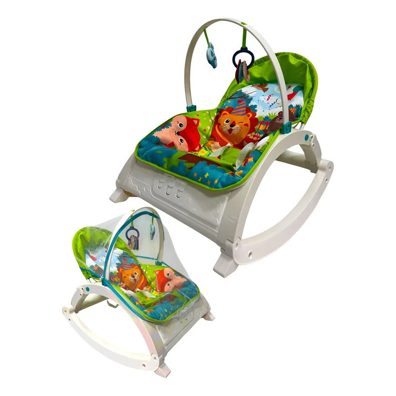 Silla Mecedora Vibradora Crece Conmigo + Toldillo Selva