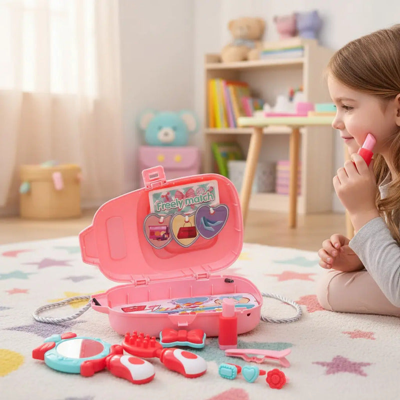 Set De Juguete De Belleza Portátil Con Accesorios