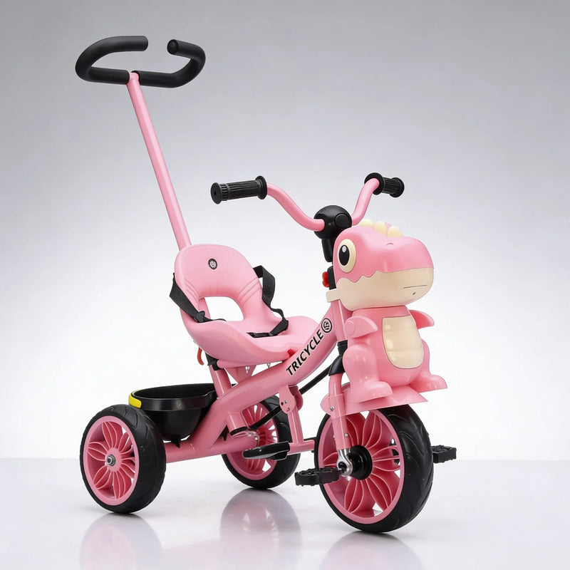 Triciclo Infantil Dinosaurio Con Música Y Cesta Tr-066