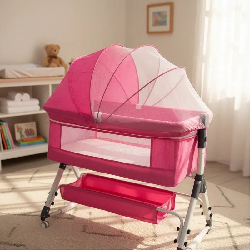 Cuna Colecho Para Bebe Con Mosquitero Mecedora Y Organizador