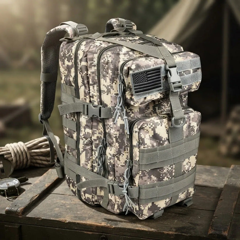 Mochila Maleta Maletin Táctico Militar 40 Litro Gris Oscuro Liso