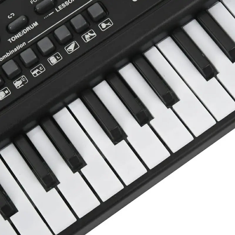 Teclado Organeta Piano Electrónico 61 Teclas Micrófono Usb Color Negro 110v
